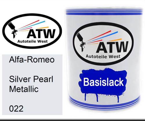 Alfa-Romeo, Silver Pearl Metallic, 022: 1L Lackdose, von ATW Autoteile West.